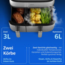 Philips NA555/00 Heißluftfritteuse mit Dampf – 5000 Series Dual Basket, 9 L